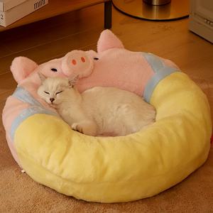 थोक चार सीज़न राउंड कैट सो रहे सोफे बिस्तर इनडोर पिल्ला और गुलाबी पालतू जानवरों के बिस्तर में - Product Image 3