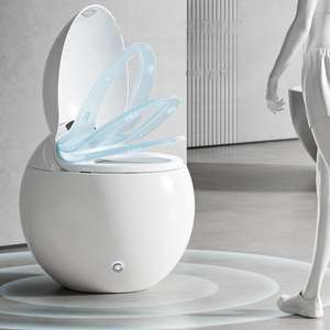 <span class=keywords><strong>Toilette</strong></span> intelligente japonaise moderne en céramique, à poser au sol, avec chasse automatique, double chasse, siège chauffant, lavage arrière, capteur de pied et siphon en P inclus - Product Image 5