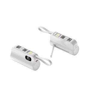 5000 Mah Mini Tail Plug tampilan Digital ponsel berdiri kapsul paket daya ponsel kepala ganda Built-in kabel Power ponsel - Product Image 4