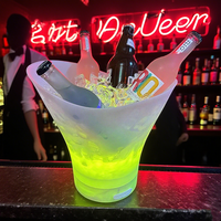 Seau à glace 7L avec haut-parleur Bluetooth, lumière LED 7 couleurs, grande capacité, refroidisseur de champagne et de bière, pour bar, fête, KTV, seau à boissons lumineux