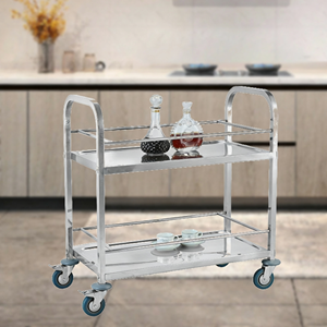 3 Shelf Stainless Steel Food Serving Cart Mobile Rolling <b>Delivery</b> <b>Trolley</b> with Lockable Wheels Commercial Grade for Hotel - Product Image 6