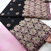 Dentelle Suisse Voile Colorée de Dernière Génération, Tissu Africain Brodé en Coton de Haute Qualité pour Robes Féminines
