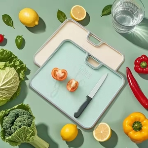 Charcutería de frutas y verduras de lujo, ranura para jugo de cocina, bloque de cortar de grado alimenticio, Apto para lavavajillas, tabla de cortar de paja de trigo - Product Image 6