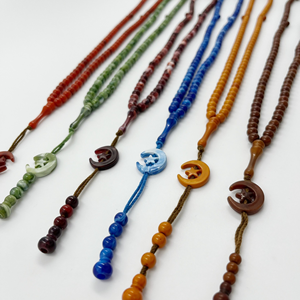 Handmade 99 Beads Tasbih Muslim Prayer Beads Crescent Moon Star Pendant Marbled Resin Misbaha Islamic Beaded Rosary Jewelry <strong>Gift</strong> - Product Image 5