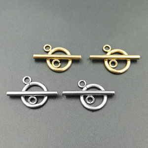 Cierre Redondo de Acero Inoxidable OT en Oro y Plata para Fabricación de Collares, Accesorios de Joyería H1148 - Product Image 3