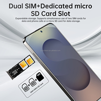 Smartphone 5G S25 Ultra 7,3 pouces Double SIM Android Téléphone mobile Grand écran Téléphone de jeu Batterie haute capacité