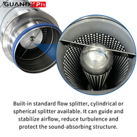 Silencieux de ventilation cylindrique à bride avec doublure acoustique perforée en acier galvanisé pour conduits d'agencement d'air