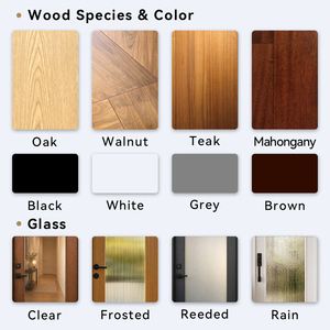Puerta de Entrada Exterior Moderna de Madera Dura Norteamericana, Diseño Liso de Madera Sólida, Resistente al Viento y al Sonido, Color Oscuro - Product Image 3