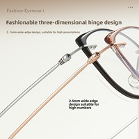 Monture de lunettes K1008IP en titane œil-de-chat avec verres amovibles, transformable rapidement en monture sans monture en titane à mémoire de forme