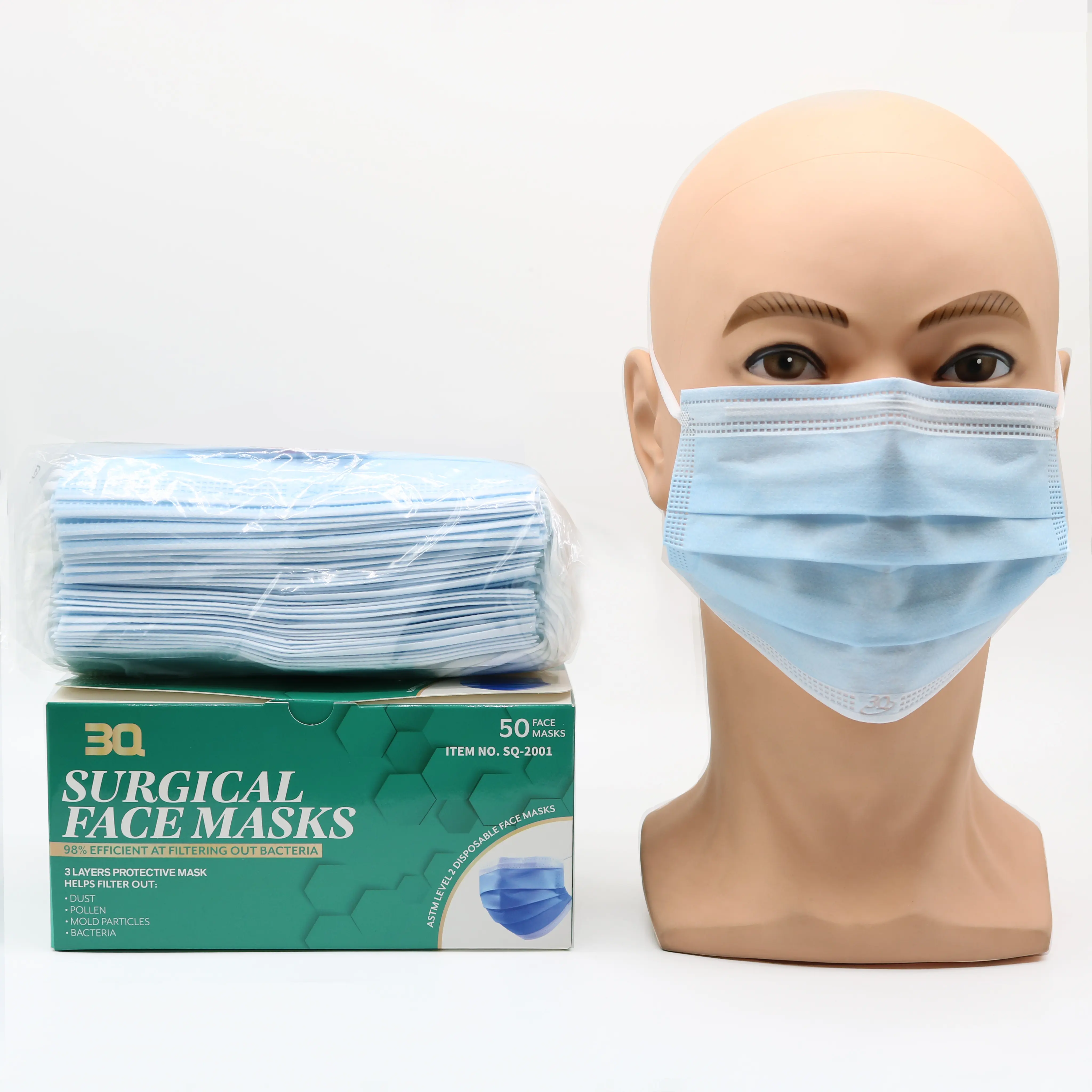 Masque Facial chirurgical jetable Non médical, à usage quotidien, 3 plis, Logo personnalisé, pour médecins