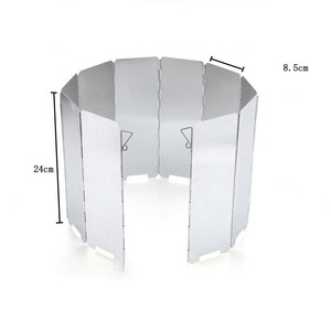 Parabrisas de aluminio para estufa de camping 10 piezas Rejilla de la estufa o Panel de cocina plegable con pestillo - Product Image 2