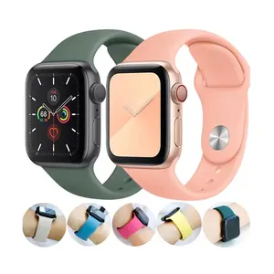 Bandas de repuesto clásicas de silicona para iwatch, Series 6, 5, 4, 3, 2, 1 SE, 38, 40, 42, 44mm, correa para Apple Watch