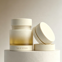 Ensemble de flacons et pots cosmétiques beige ambre avec bouchon, logo personnalisé pour marque, étiquette privée