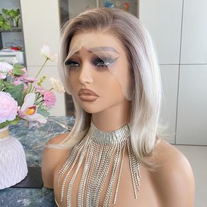 Pelucas sintéticas con encaje frontal 13x4 para mujeres negras, resistentes al calor, rubias con color piano, de aspecto natural. - Product Image 4