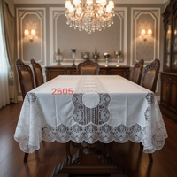 Nappe élégante en dentelle vintage, broderie florale complexe, imperméable, personnalisable, pour réception de mariage, banquet