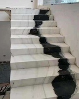 Usine BOTON STONE, prix de gros, marches d'escalier en pierre naturelle moderne, carreaux de sol, marbre blanc Panda