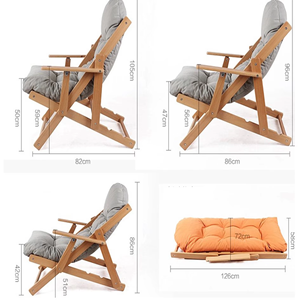 Sağlam dayanıklı katlanabilir döşemeli plaj sandalyesi rahat Modern tarzı uzanmış şezlong kolay taşıma açık oturma odası - Product Image 3