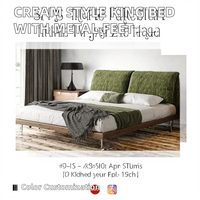 Ensemble de lit King Size Geju, design moderne, haute qualité, cadre en bois, tissu rembourré doux, 150x200cm/180x200cm, garantie 1 an