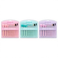 12 Buah Set Kuas Makeup Warna Pink untuk Foundation Concealer Blush Eyeshadow Powder Alat Kecantikan Perjalanan