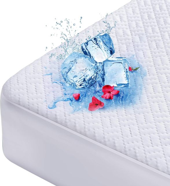Cooling Waterproof Mattress Protector Smooth Soft Breathable  Mattress Cover 3D Air Fabric Noiseless Mattress Pad Cover