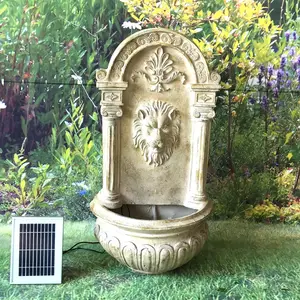 Настенный Современный солнечный фонтан, полимерная статуя льва