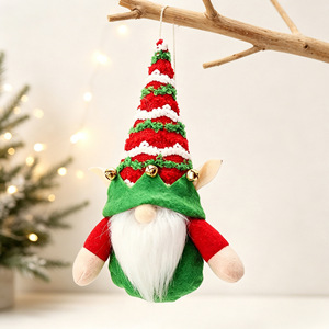 Décoration de Noël : Poupée sans visage tricotée, jouet en peluche, ornement de vacances, Père Noël créatif, Rudolph lumineux - Product Image 3