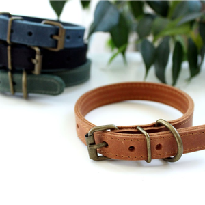 Collares de lujo de cuero genuino para perros Suministros para mascotas <span class=keywords><strong>Collar</strong></span> Cachorro Mascotas <span class=keywords><strong>Collar</strong></span> de entrenador - Product Image 6