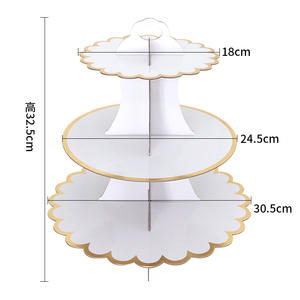 3-परत डिस्पोजेबल 200 जी जन्मदिन के कपकेक मिठाई डाय पेपर क्राफ्ट स्टैंड डिस्प्ले रैक शादी पार्टी केक उपकरण - Product Image 3