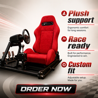 Siège en daim réglable EDDYSTAR noir universel pour simulateur de course, jeux et chaise de bureau, NE PAS UTILISER SUR ROUTE, UNIQUEMENT EN TOUT-TERRAIN