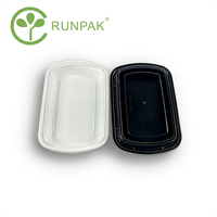 24 Unzen rechteckige Mahlzeit Prep 1 Fach Lunch Container Lebensmittel lagerung Bento Box mit Deckel 150Set/Karton