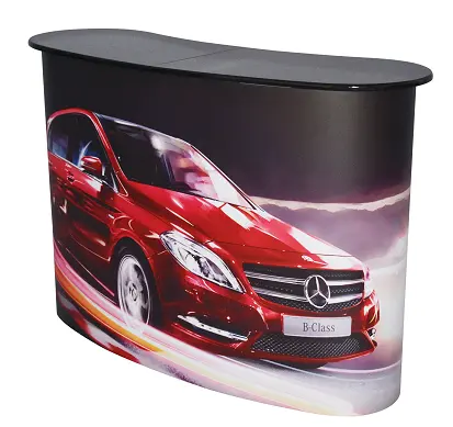 Exhibition Trade Show Advertising Heavy Duty Plastic Floor Standing Event Pop Up Stand Portable Promotion Counter Table