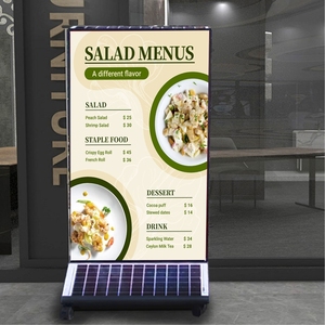 Mujin Portable Solar Powered Aluminum Decorative Light Box Mobile <strong>Vertical</strong> Advertising <strong>Billboard</strong> - Product Image 1