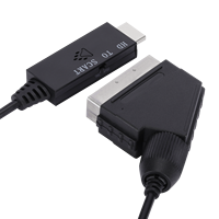 Convertidor HDM1 a Scart de 1 m, Convertidor HDTV de Alta Definición de 1080P con Cubierta de PVC y Blindaje Trenzado para Cámara y Ordenador