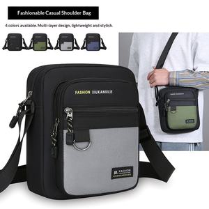 Bolso Bandolera Cruzado Cuadrado Informal con Cierre de Cremallera Ligero para Hombre, con Diseño de Letras y Anillo de Hierro - Product Image 4