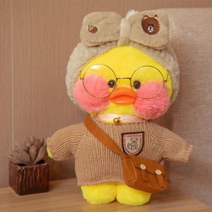 <span class=keywords><strong>LALAFANFAN</strong></span> Adorable Peluche de Noël Douce avec Vêtements Amovibles à Oreilles de Lapin, Remplie de Coton PP, Superbe Jouet Canard, Cadeau Idéal pour Enfants - Product Image 4
