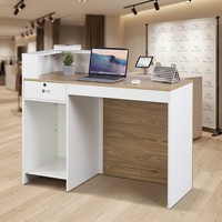 Comptoir de réception portable moderne en bois personnalisable avec tiroir-caisse, table de caisse, machine pour usage commercial et hospitalier, haute qualité