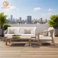 Ensemble de chaises longues d'extérieur modernes en aluminium, table basse, mobilier de conversation pour patio, accent en rotin tressé pour balcon et jardin