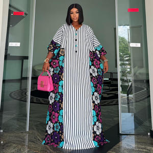 Robe longue de luxe africaine 2026 style Bubu, imprimé floral rayé, Kaftan ample, <span class=keywords><strong>tenue</strong></span> Dashiki nigériane - Product Image 3