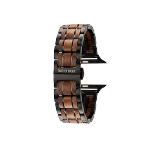 DODO DEER <span class=keywords><strong>Cinturino</strong></span> Regolabile Durevole Impermeabile in Legno e <span class=keywords><strong>Acciaio</strong></span> Inossidabile per <span class=keywords><strong>Smartwatch</strong></span>, Ricambio per Orologi da Uomo e Donna - Product Image 1