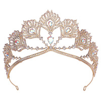 Princesse romantique diadème en cristal couronne de cheveux de mariée diadèmes de scène de bal de reconstitution historique