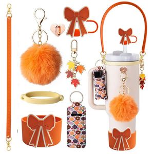 Ensemble de 8 accessoires pour gobelet à épices de citrouille d'automne pour gobelet Stanley, kit de décoration de gobelet de récolte personnalisable pour le marché américain - Product Image 2