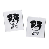 Étiquettes tissées de luxe écologiques à haute densité avec logo personnalisé imprimé pour vêtements, t-shirts, jeans, sacs, avec couleurs et tailles personnalisées
