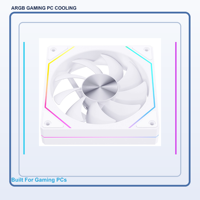 Ventilador para PC GK120 ARGB Blanco de 120mm con Rodamiento de Aleación PWM, Silencioso de 20dBA, Sincronización de 5V, Cadena Daisy Chain para PC Gaming, Proveedor OEM al por Mayor