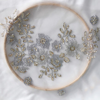 Tissu dentelle perlée, nouvelle étoffe brodée de fleurs 3d pour haute couture,