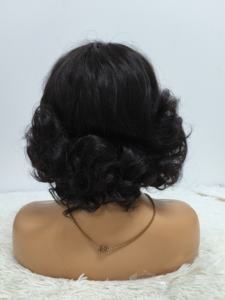 Promoción $33 Peluca Bob de Cabello Virgen 11A con Flequillo Ondulado, Hecha a Máquina, 100% Cabello Humano, 10 Pulgadas, 260g, Venta al Por Mayor de Fábrica - Product Image 4