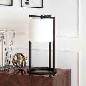 Lampe d'hôtel personnalisée, suite king-size contemporaine à deux chambres chez Candlewood Suites, lampes de bureau à abat-jour en tissu avec alimentation secteur - Product Image 1