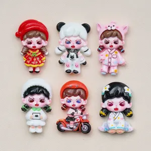 New Style Small Size Flatback Halloween Girl Resin Cartoon Accessories For Phone Case DIY Key Chain Pendant Jewelry Decoration