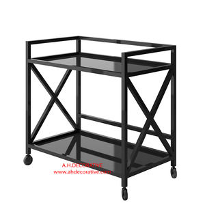 Unique Modern White Shiny Powder Coated Metal <b>Trolley</b> for Hotel Use for Serving Foods on Sale Handmade Quality - Product Image 4