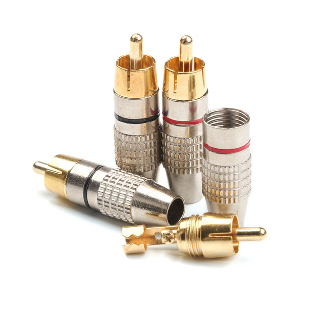 High Quality Gold/Nickel Plated Audio Video Connector HiFi RCA Male Pulg Connector