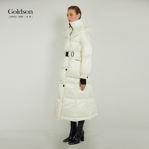 Veste d'hiver en duvet de canard blanc coupe-vent avec poche avant sur la manche, capuche et <span class=keywords><strong>ceinture</strong></span>, style tendance - Product Image 3